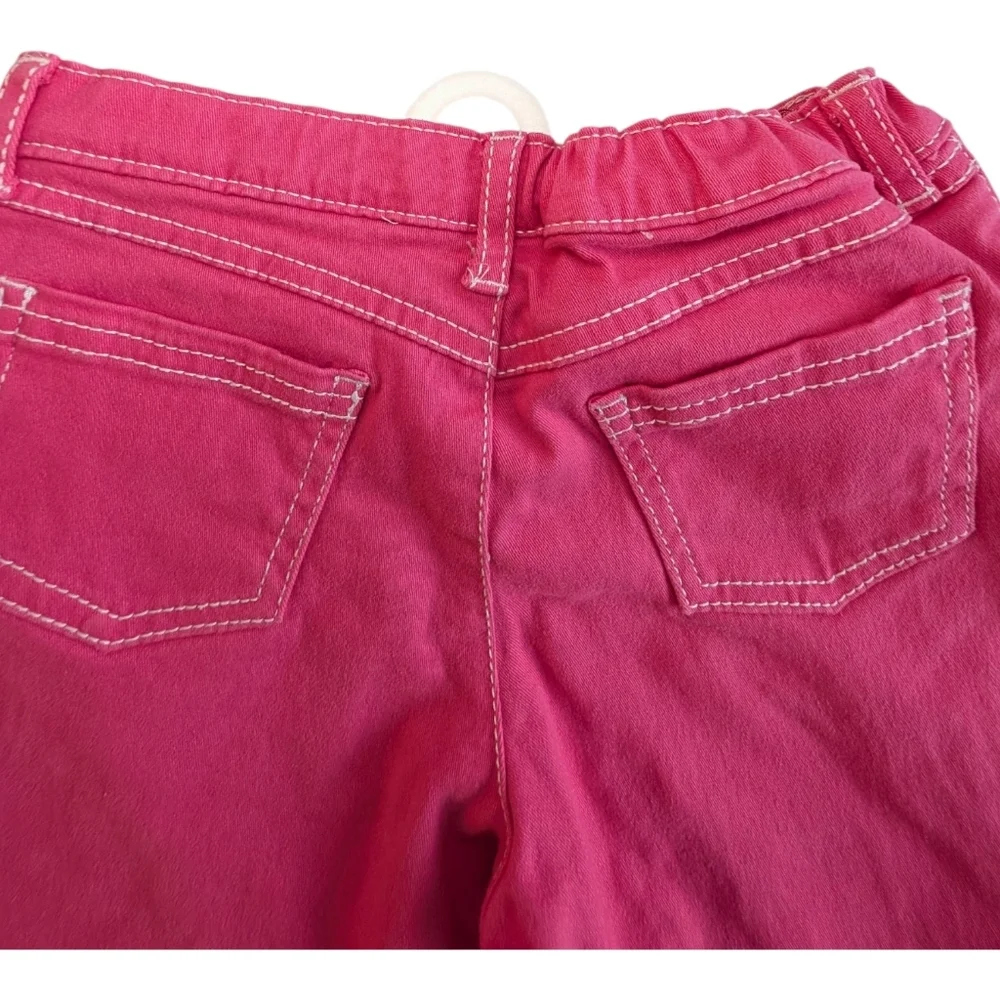 Carter's Girls Bright Pink Pants with Contrast Stitching Cotton Size 6/6X